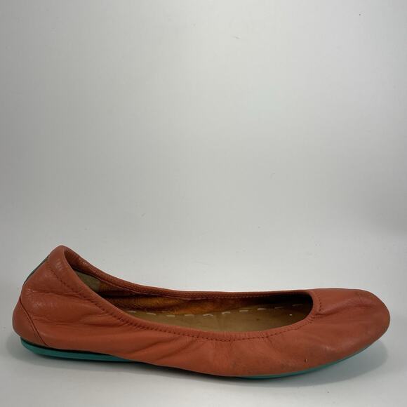 Tieks by Gavrieli Tangerine Orange Leather Ballet Flats Womens Size 9 Slip On - Picture 1 of 9